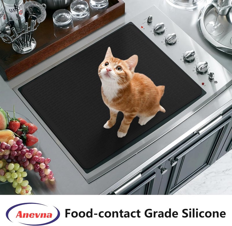 Anevna Stove Top Cover for Electric Stove- Range Covers for Electric Stove,Silicone XXL Dish Drying Mat, Glass Cooktop Covers, Flat RV Range top Mats (Black, 36"x21") - Image 5